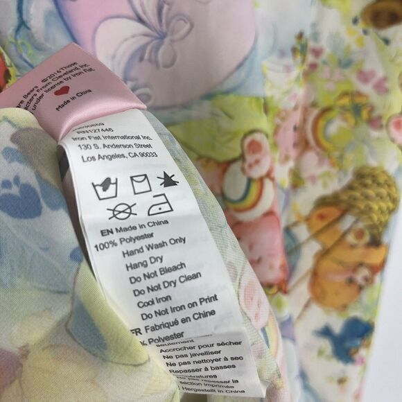 Iron Fist Top Size Small Spring Fling Girly Care Bear Print Rainbow Blouse Shirt - Picture 9 of 9